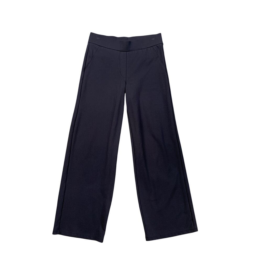 Quince Pants Womens M Medium Navy Ultra Stretch Ponte Wide Leg Pull On Yoga